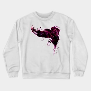 Crow Animal Design- Pink Crewneck Sweatshirt